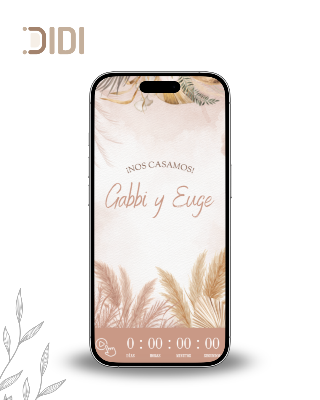 Invitaci&oacute;n XV Eucalipto y Dorado